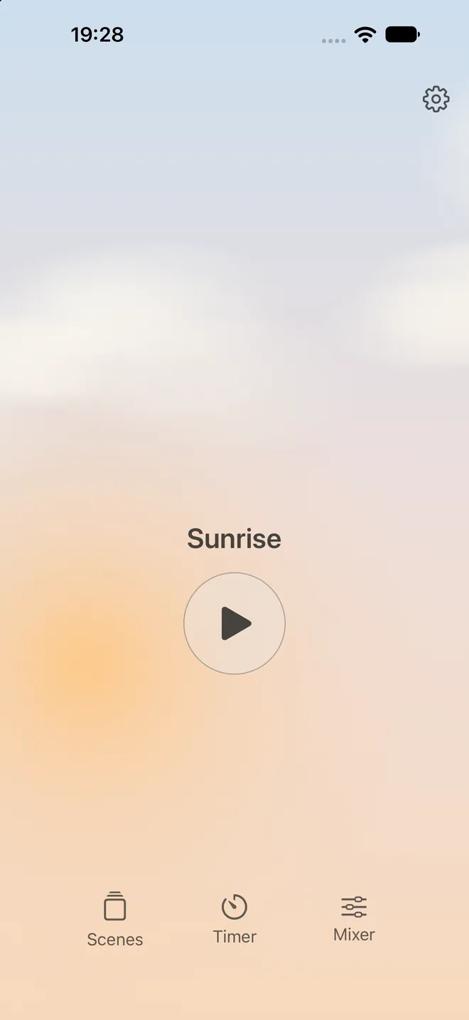 Rillowen's Sunrise scene: a soft pastel sky at sunrise.